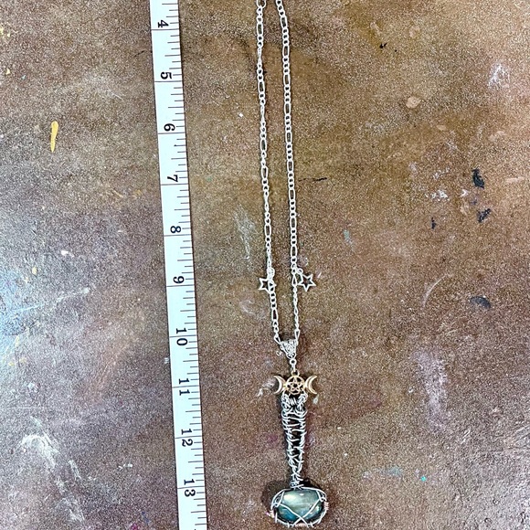 Labradorite Norse Goddess Mjolnir Necklace - Picture 6 of 6